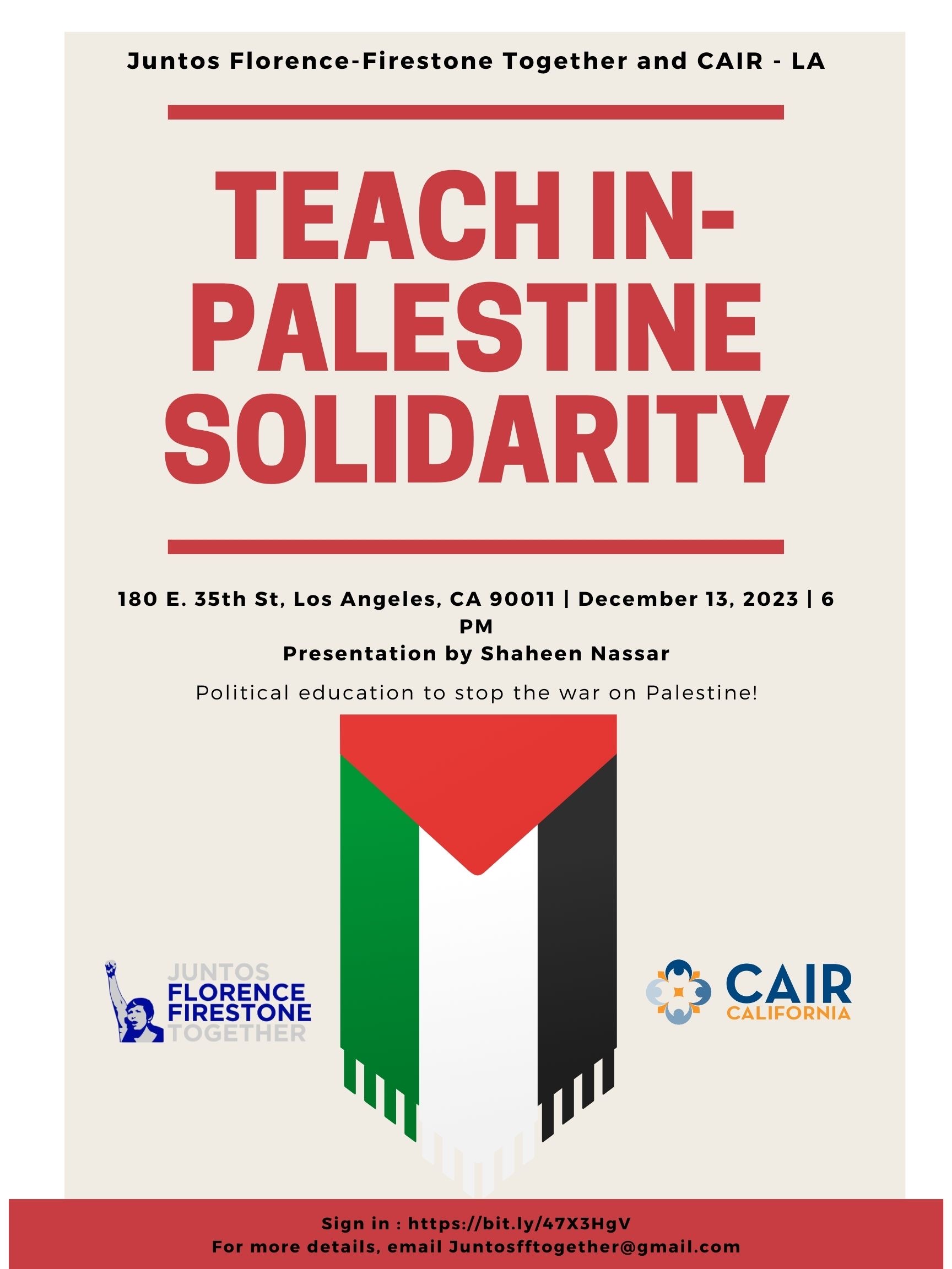 Palestine Solidarity Teach-in