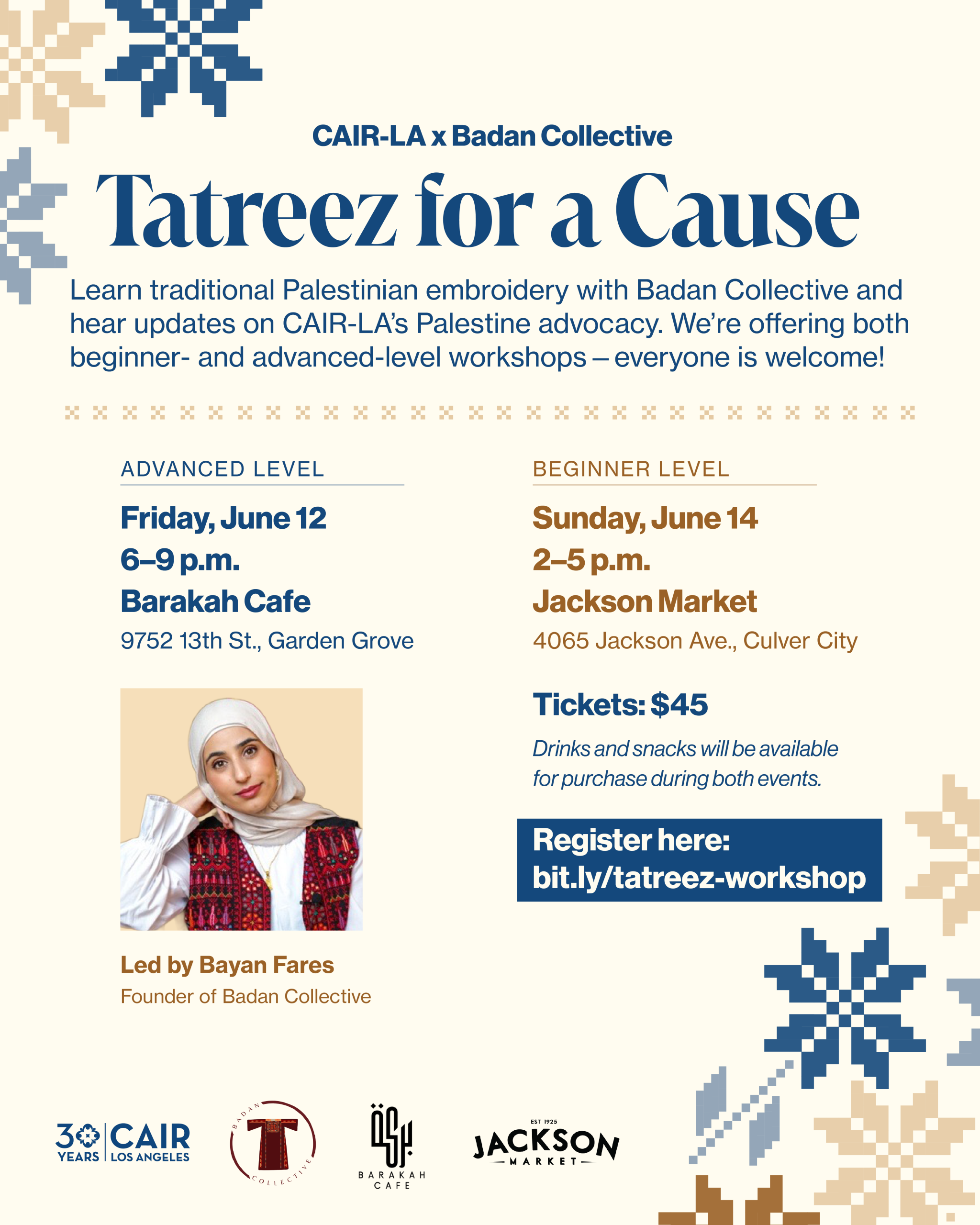 Tatreez for a Cause Flyer